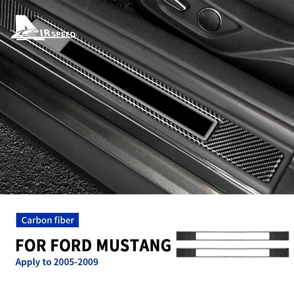 

Для Ford Mustang 2005 2006 2007 2008 2009, защита дверей автомобиля из углеродного волокна, наклейка на пороги, аксессуары для внутренней отделки