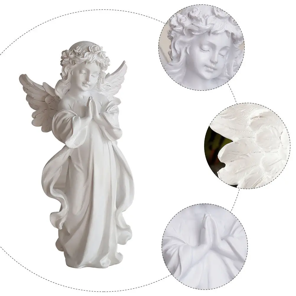 

Скульптура ангела из смолы: очаровательный декор для дома, изысканное исполнение, устойчивое украшение для сада и рабочего стола