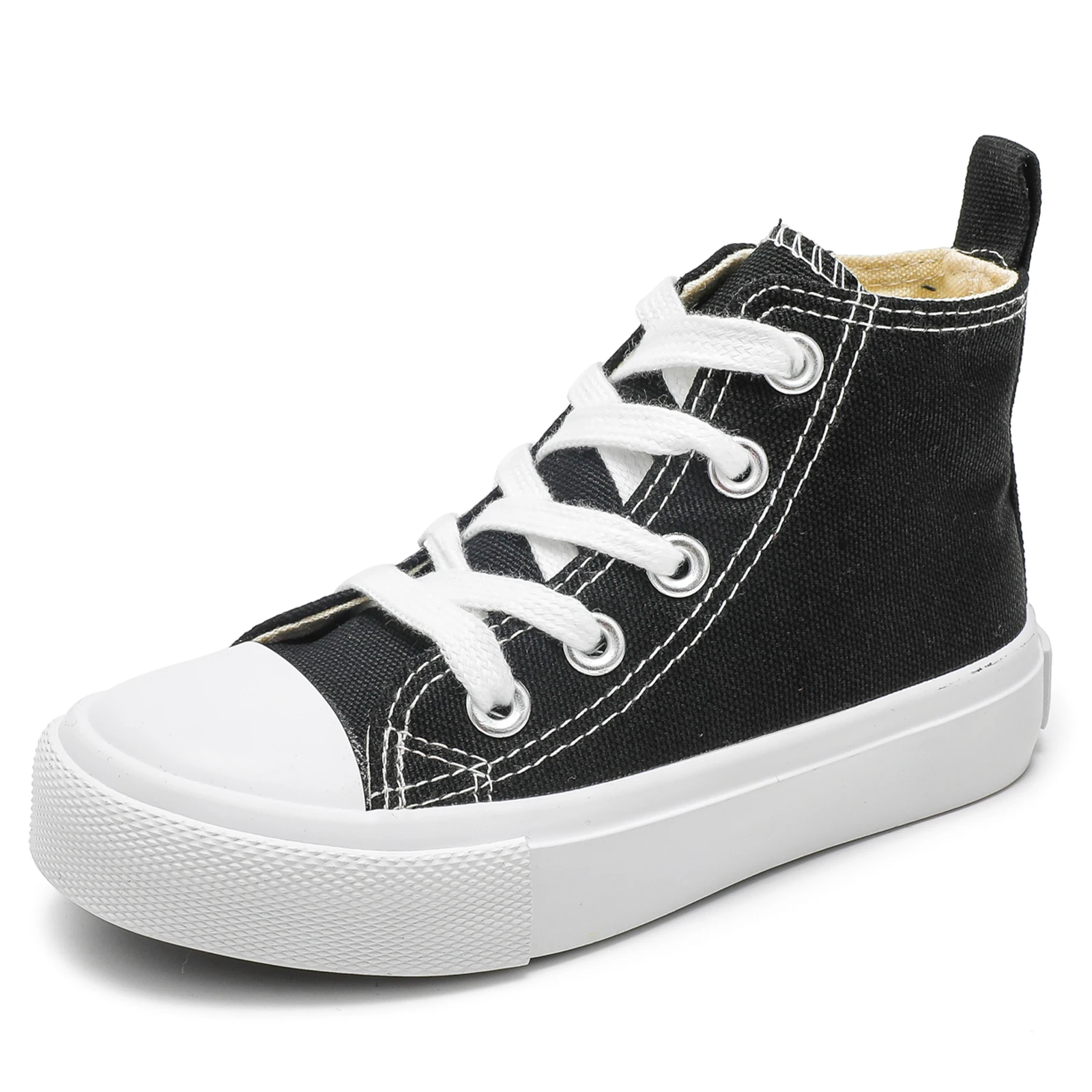 

OPOEE Boys & Girls High Top Zipper Kids' Espadrcanvas Shoes Back-to-School Season Little White Shoes Teen Classic Kids' Sneakers