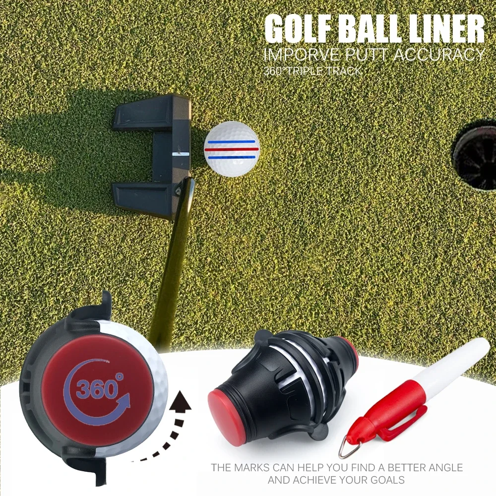 360 Degree Rotating Golf Ball Liner Marker Template Pen Putting Positioning Imporve Putt Accuracy Aids Golf Tools ZY017