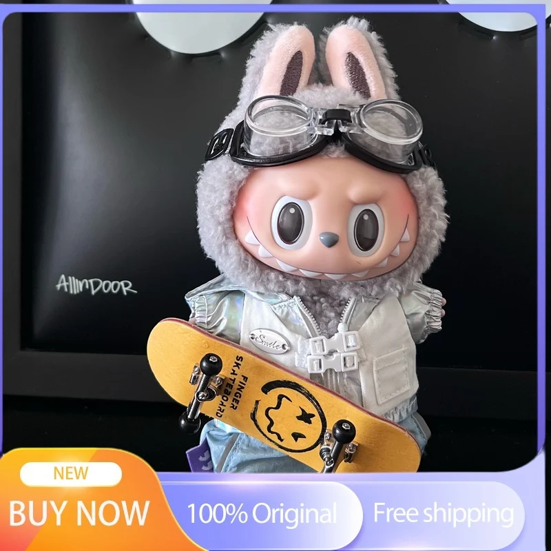 

For labubu Clothing set Rabbuwa clothing skateboard set first second and third generation 17cm vinyl doll clothing trend
