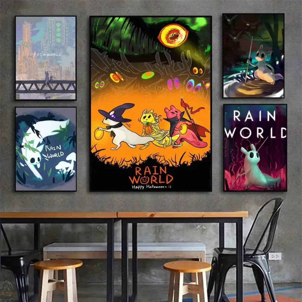 Hot Video Game R-Rain World Posters Living Room Bar Cafe Quality Canvas Vintage Style Comics Painting Art Home Wall Decor Pictur