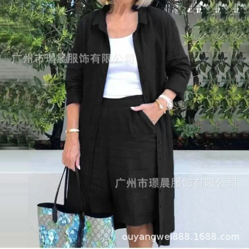 

Одежда, модная уличная женская одежда, прямые брюки, топы среднего и длинного размера, повседневный костюм, новинка осени и зимы 2023 года