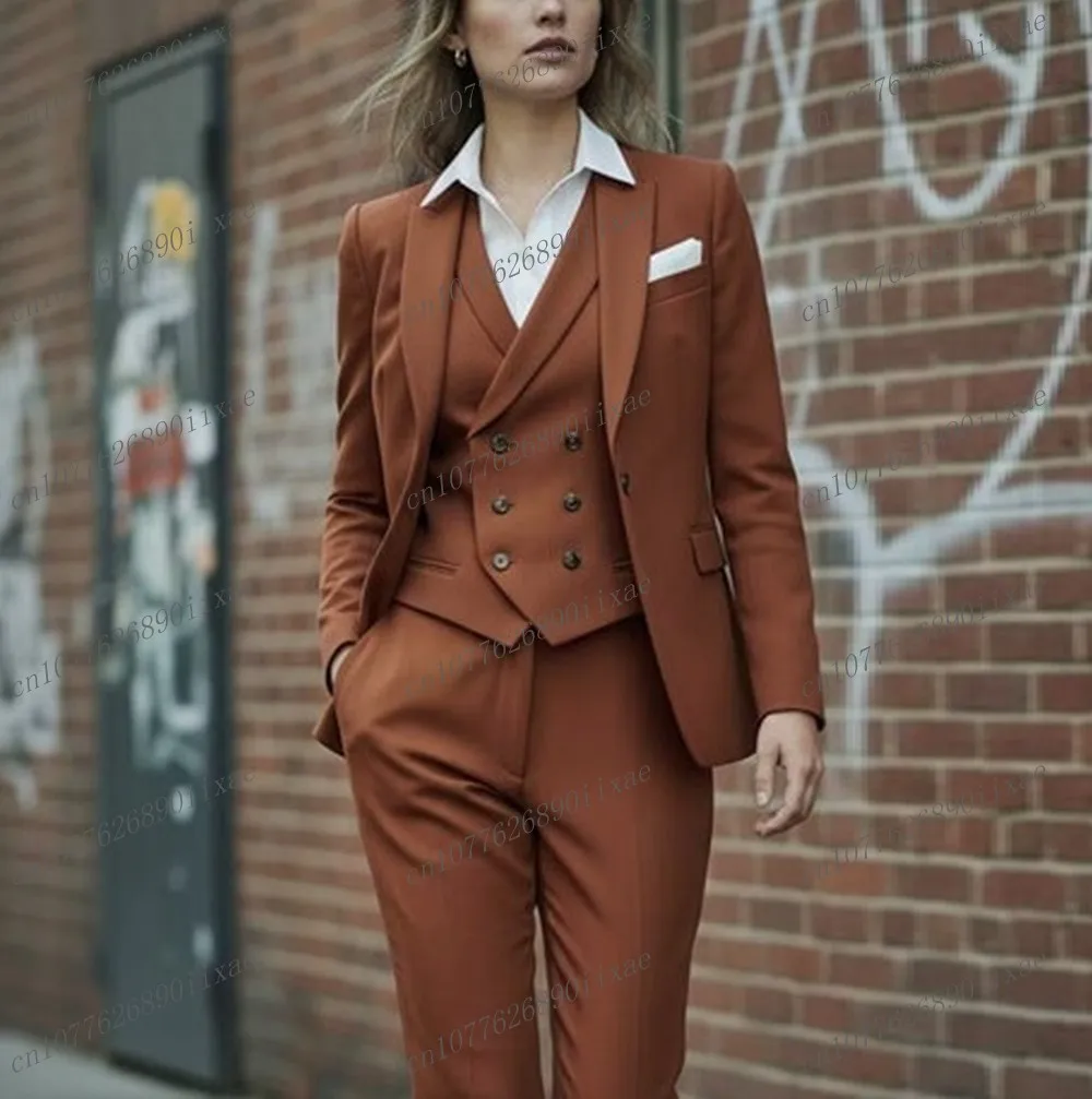 البني النساء الدعاوى سيدة الأعمال مكتب البدلات الرسمية الأم حفل زفاف السيدات الرسمية 3 قطعة مجموعة سترة سترة السراويل