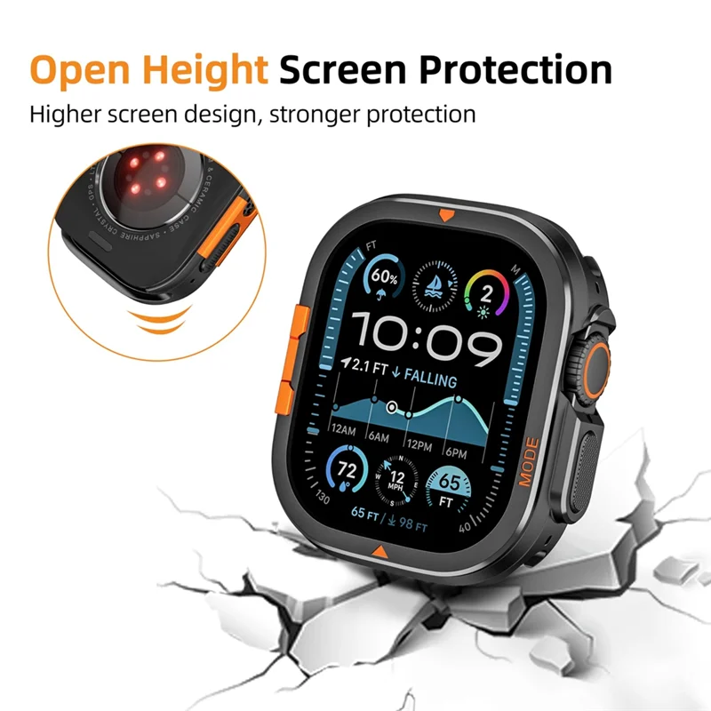 APPLIA-Custodia in metallo per orologio Ultra 2 Custodia protettiva da 49 mm Copertura paraurti con guscio posteriore per Iwatch Ultra 2/Ultra