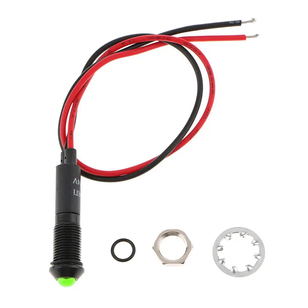 Car Motorcycle LED Indicator Light Bulb 24V Waterproof Dash Panel Metal Lamp for Truck Boat Vehicle Interior