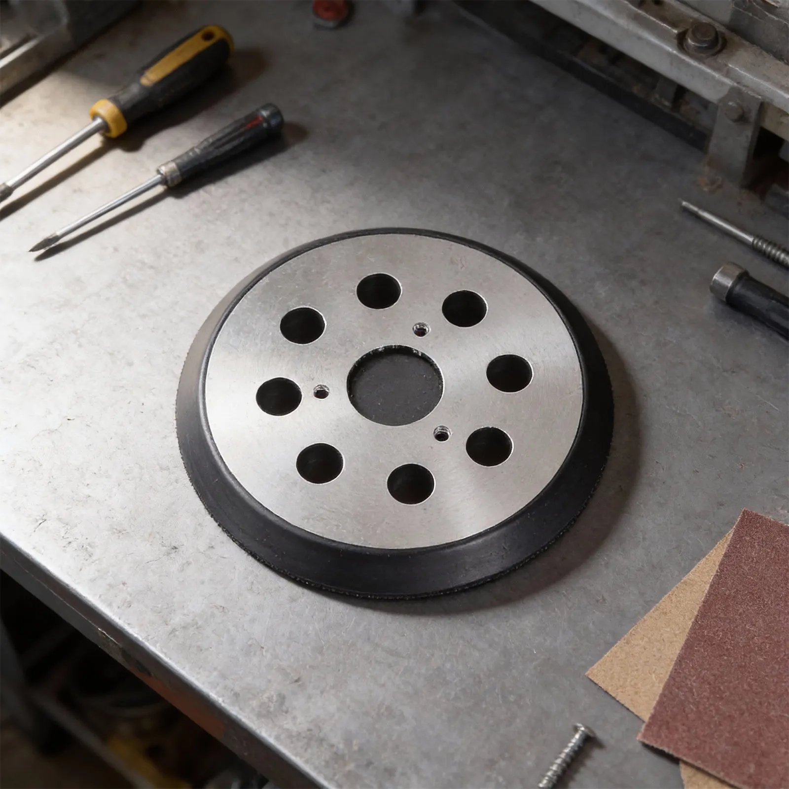 

Orbital Sander Backing Pad Compatible with BOFor 5031 BOFor 5030 BOFor 5012 BOFor 5020 with 8+3 Hole Attachment and Metal Base