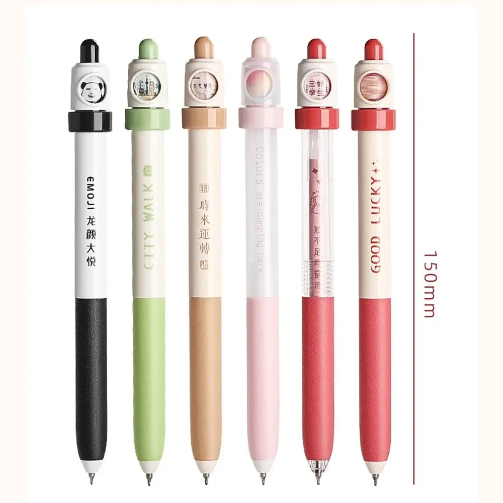Portable Black Ink Ballpoint Pen Rotation Decompression Stress Relief Gel Pen Quick Drying Neutral Pen School Office Supplies