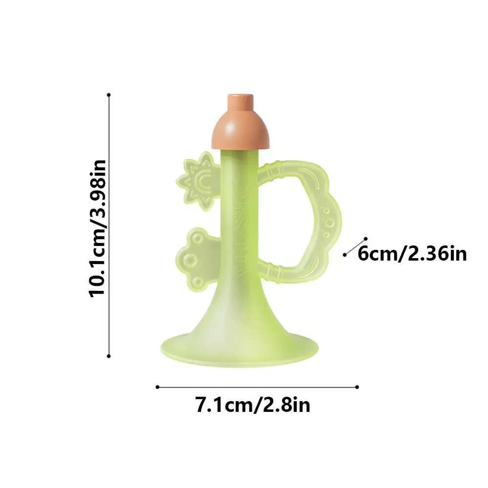 Food Grade Baby Teething Horn Colorful Design Chewable Baby Tooth Sensory Toy Lung Capacity Cultivation Comfortable Grip