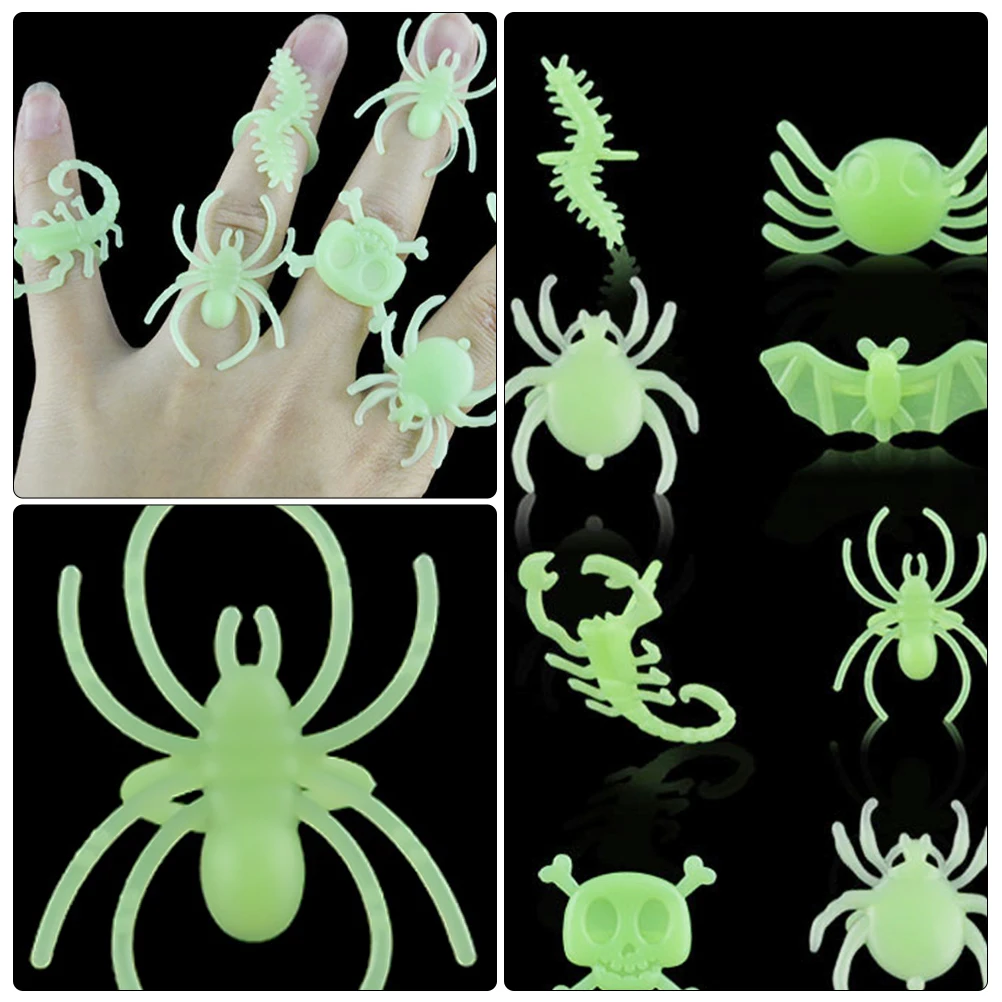 48 stuks lichtgevende gloefringen stevige gladde Halloween-decoraties plastic ring feestspeelgoed cosplay schoonheid speelgoed kinderen LED
