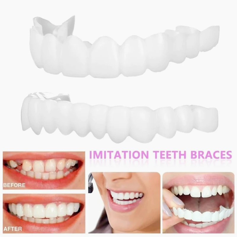 Tooth Veneers Unisex Teeth Veneer Upper Lower Veneers Temporary Smile Improver Instant Confidence Smile Tools Beauty Tool