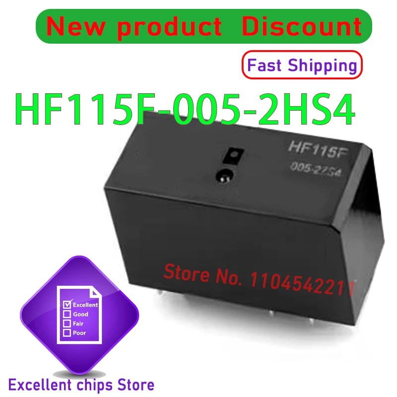 HF115F-005-2HS4、HF115F-012-2HS4、HF115F-024-2HS4 New Original Power Relay HF115F/005-2HS4、HF115F/012-2HS4、HF115F02 10PCS/Lot