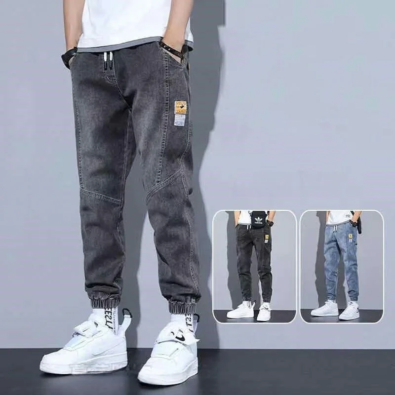 Loose Fit Trendy Men's Jeans Autumn Winter Style Harlan Pants No Iron Workwear Cotton Denim mid Waist Zipper Casual Long Trou...