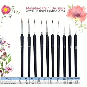 Pincéis de pintura em miniatura com alça ergonômica, ponta fina, detalhe, adequado para pintura acrílica, óleo, Wat, 10pcs 8 principais vendas pinceis tinta acrilica - №3