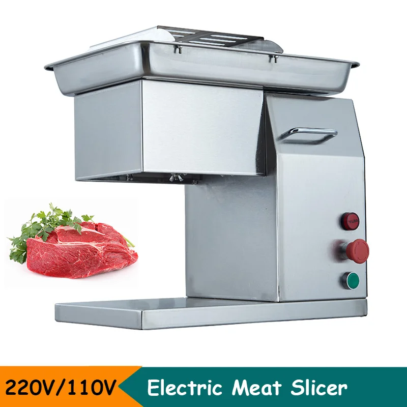 Commercial Auto Stainless Steel Meat Slicer Machine 250kg/h Meat Cutter Grinder Vegetable Tabletop Kitchen Appliance