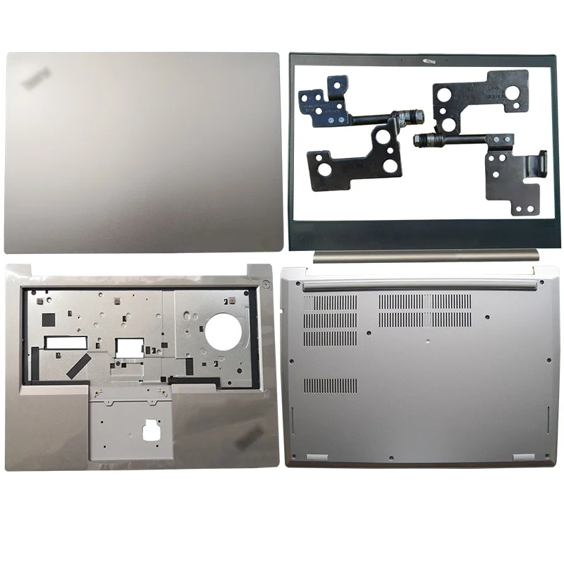 

NEW Silver Laptop LCD Back Cover/Front Bezel/Hinges/Palmrest/Bottom Case For Lenovo ThinkPad E480 E485 01LW153 01LW158 01LW162