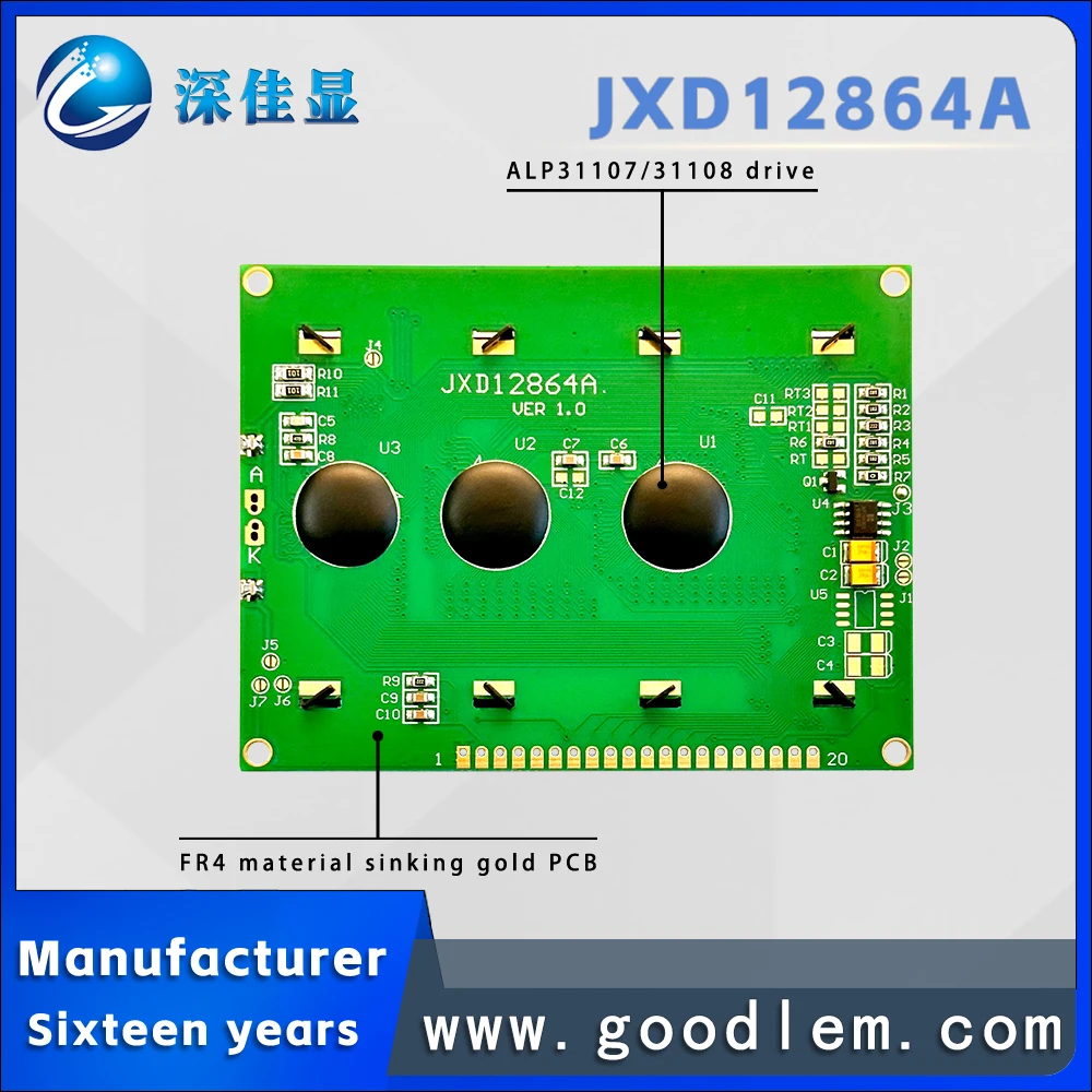 factory outlet 12864 display module JXD12864A FSTN white positive 128X64 dot matrix display white led backlight