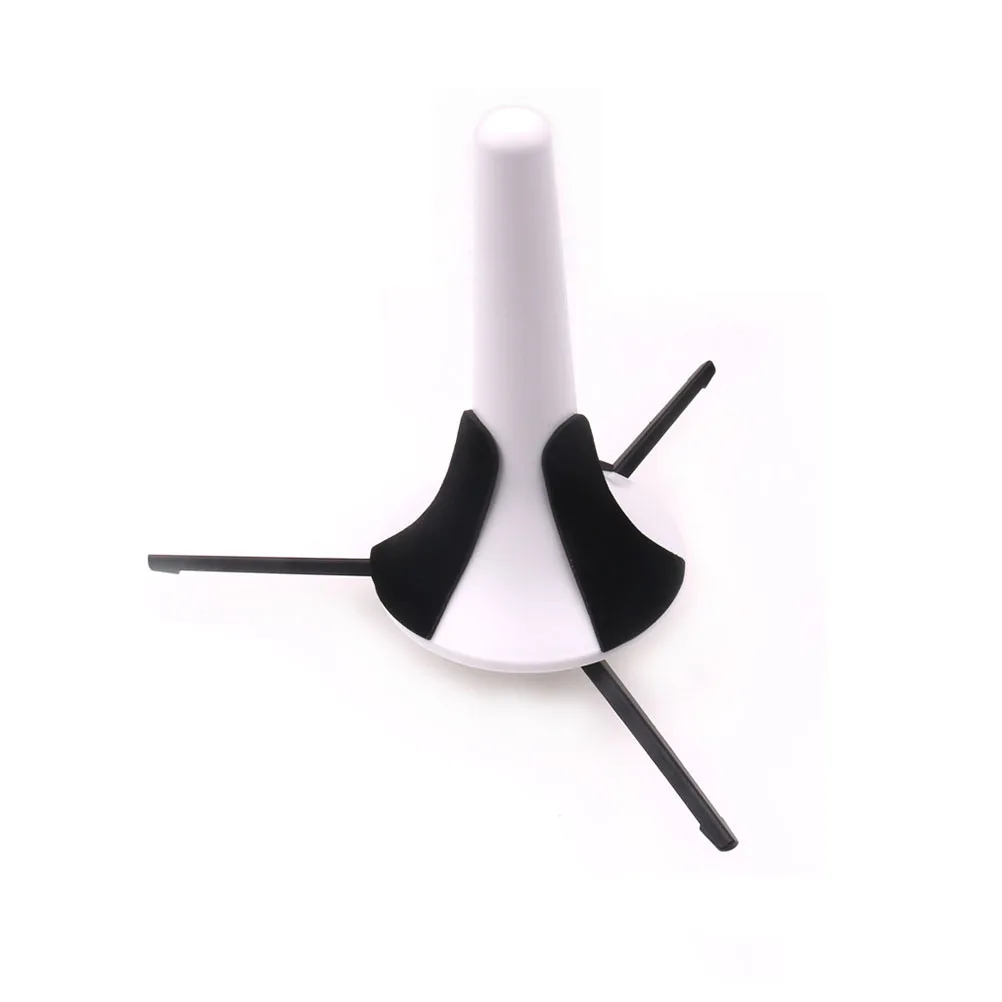 

White Foldable Trumpet Tripod Stand Stable Detachable Metal Bracket Rotating Screw Felt Instrument Holder Support