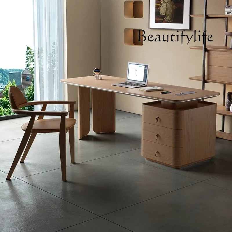 

High-end solid wood desk Italian-style home desk light luxury modern design sense creative computer table