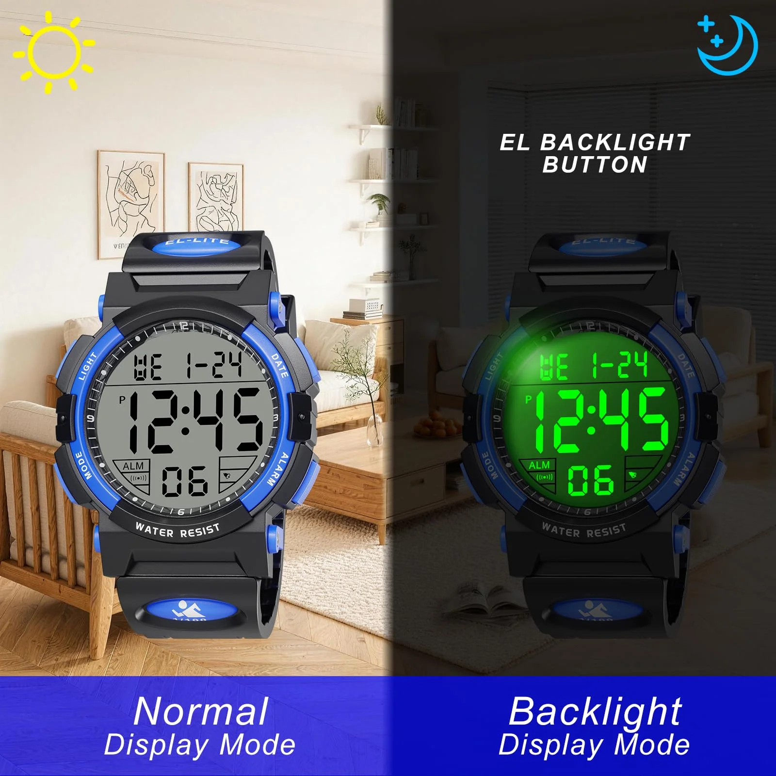 Outdoor Sport Men Watch Multifunction Large Screen LED Electronic Waterproof Luminous Military Digital Wristwatches Reloj Hombre
