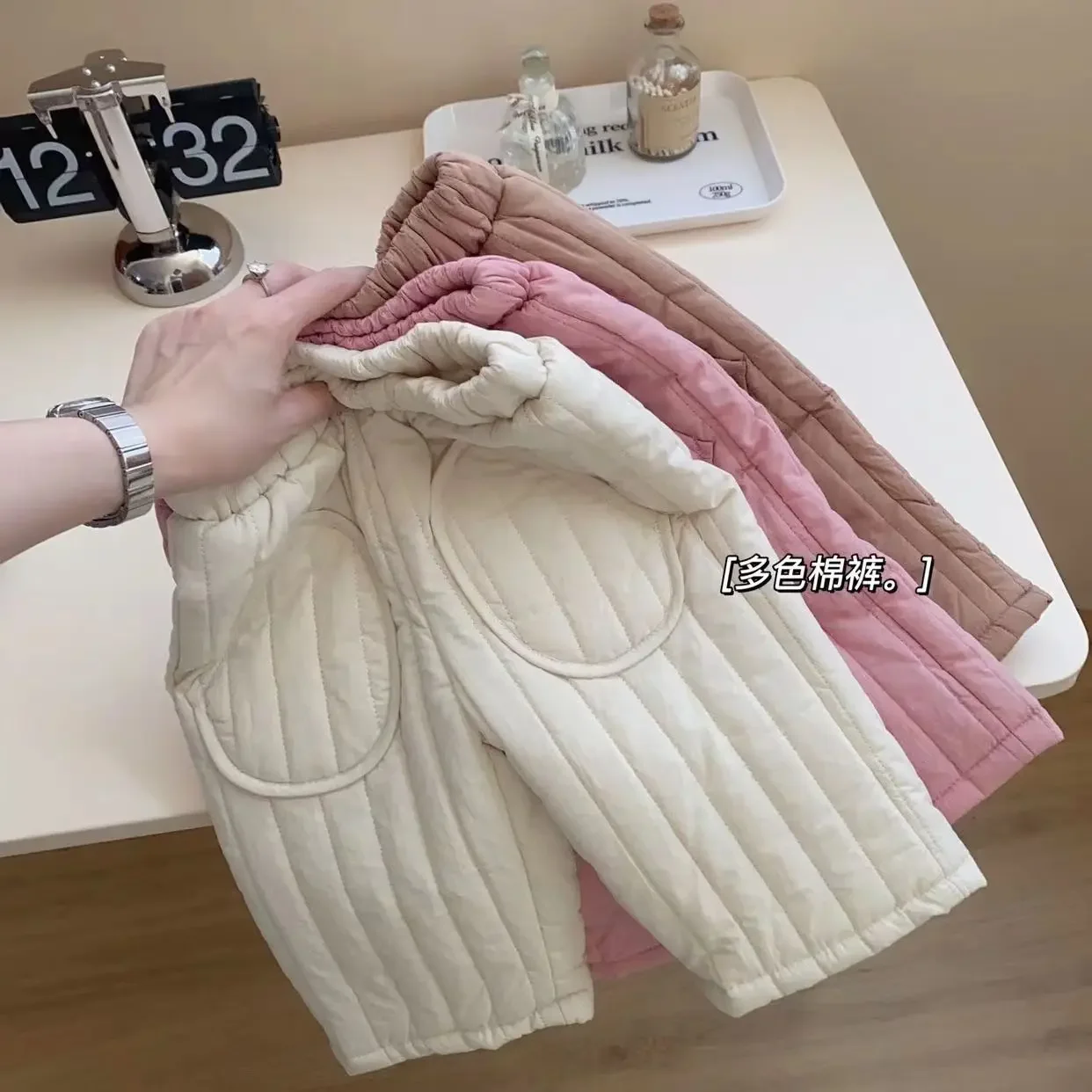 

Детские зимние универсальные хлопковые штаны для девочек от 6 месяцев до 7 лет, однотонные повседневные штаны из хлопка на клипсе, детские зимние теплые штаны