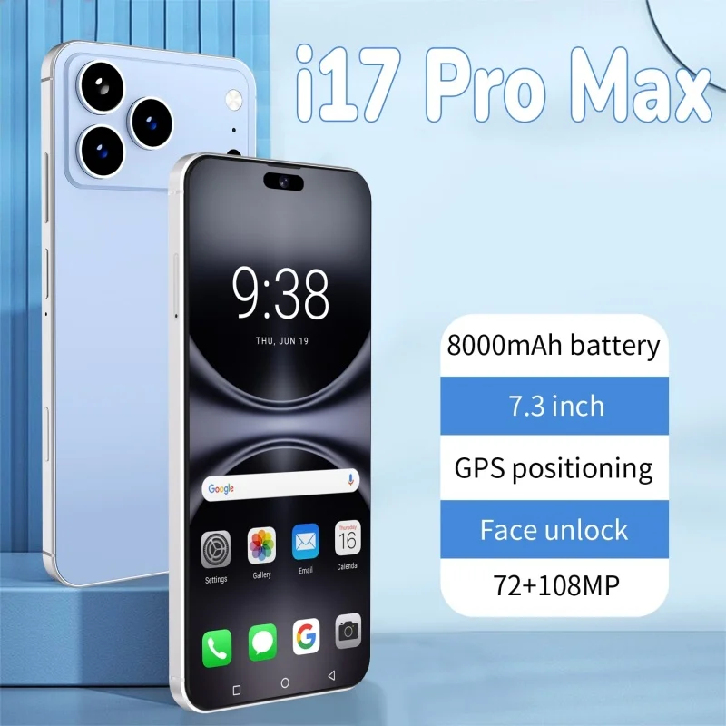 NEW 2025 Hot Pad Tablet PC i17 Pro Max 7.3 inch HD 4K Android 14 22GB+2TB 8000mAh Battery 4G 5G Dual Sim Card WiFi GPS Google