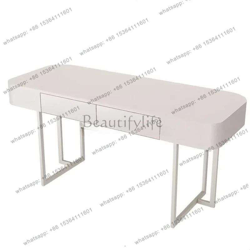 

cream wind solid wood desk dresser bedroom household small apartment computer modern simple light luxury desk