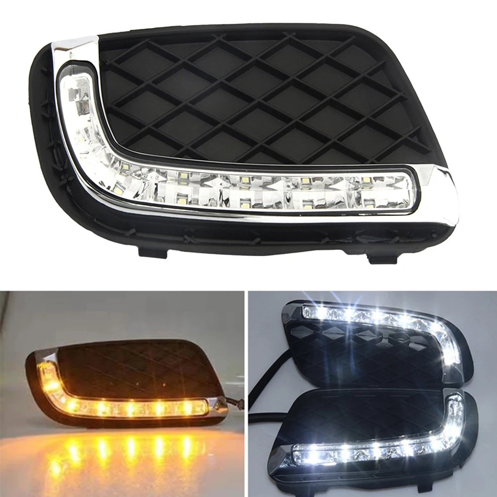 

Car LED Fog lamps Daytime Running light White Yellow For Mercedes Benz Smart fortwo 2008 2009 2010 2011 Auto LED DRL Daylight