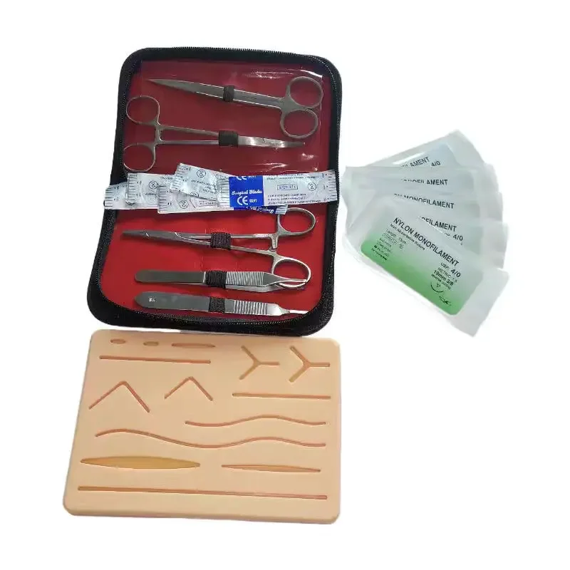 Surgical Suture Instrument Set Practice Surgical Tool Needle Holder Set Skin Model Medical Student Essential Supplies