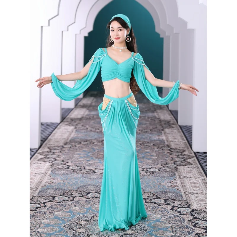 Belly Dance Costums Court Style Dance Dress Practise Clothing Female Dance Suits