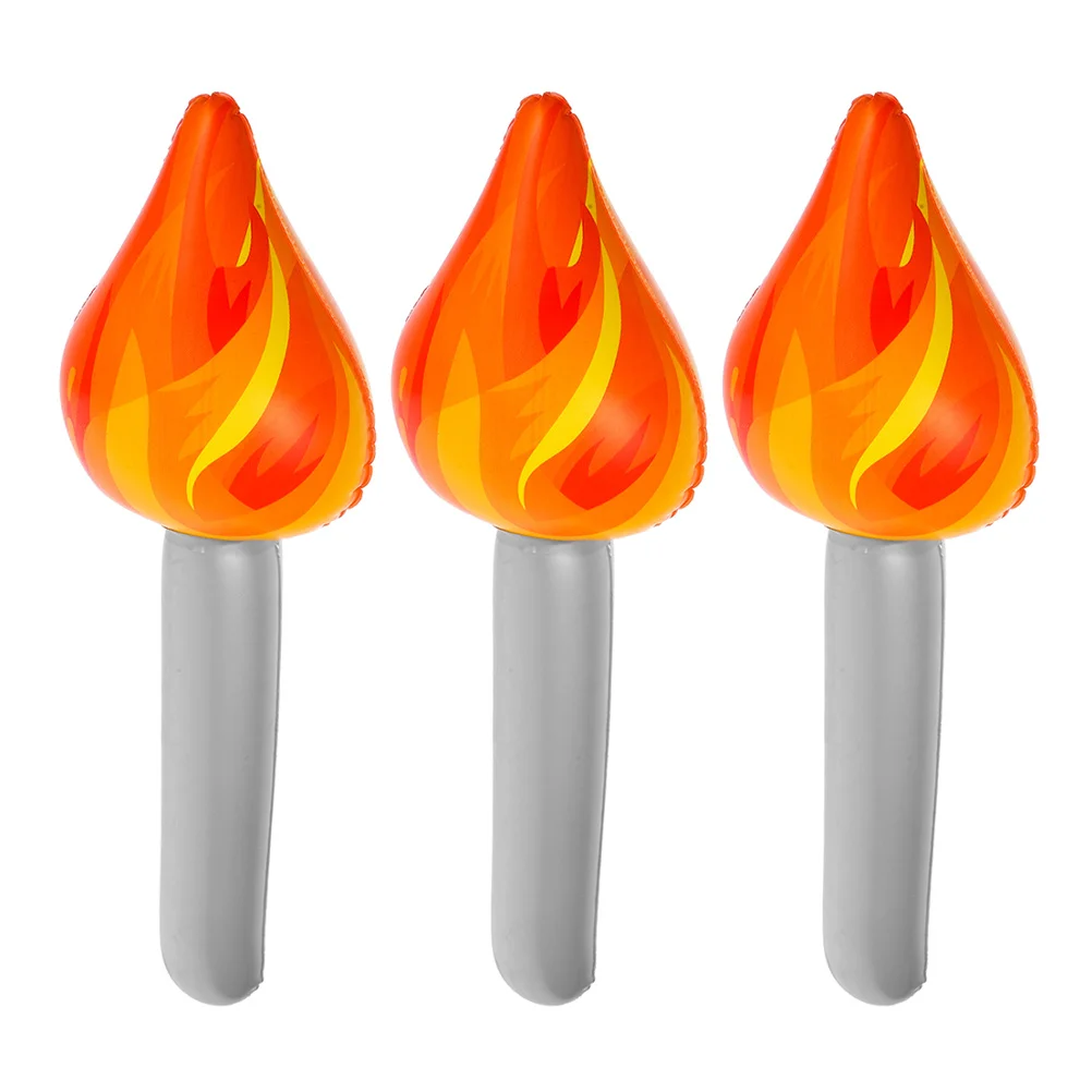 

3Pcs Inflatable Torch Artificial Fire Torch for Stage Performance Party Decor Sports Game Cosplay Prop Outdoor Kids Fun