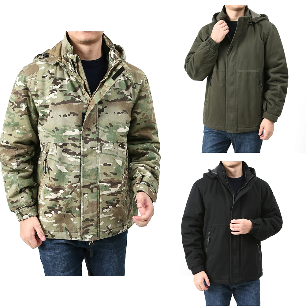 

2024 Winter Men Warm And Thickened Jacket Cold Resistant Hood Outdoor Anti Wind Snow Fashionable Minimalist Plus Size Clothing