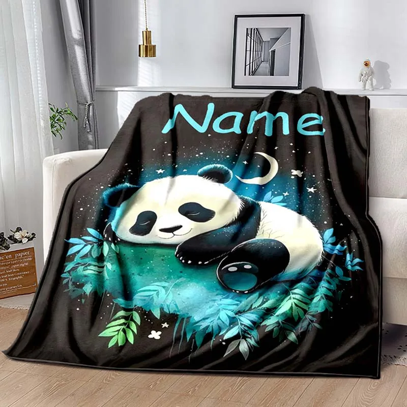 Maßgeschneiderte Riesen-Panda-Flanelldecke 100_ Professionelle Faser, weich und warm, Digitaldruck, geeignet für alle Jahreszeiten