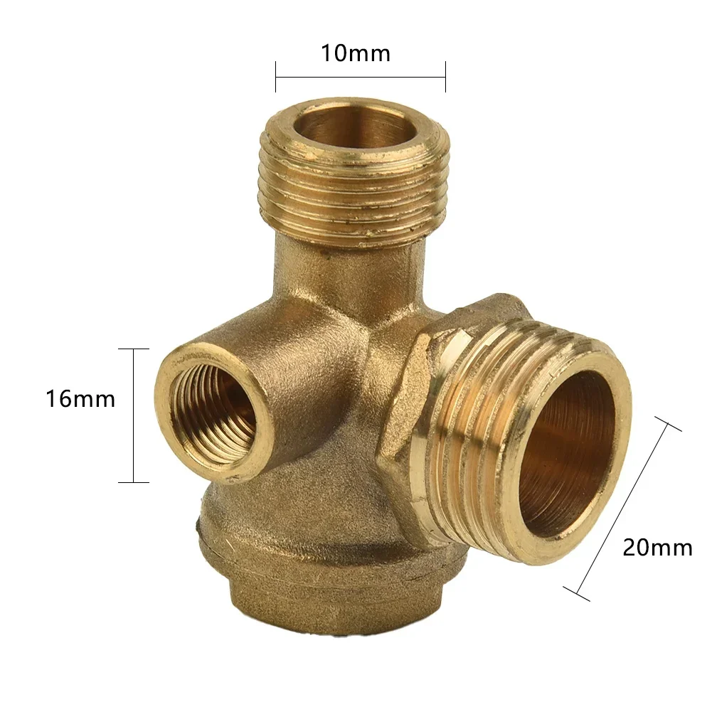 G1/2 3-Port Air Compressor Check Valve Connect Pipe Fittings Check Valve Connector Air Compressor Replacement Pneumatic Parts