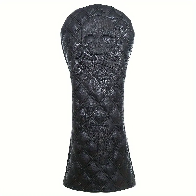 Golf Wood Cover With Skull Pattern, Waterproof PU Leather Soft Durable Golf Club Covers For Driver Fairway Hybrid