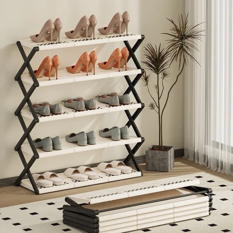 

Multi functional folding shoe rack for home use, multi-layered simple dormitory shoe storage, no installation required