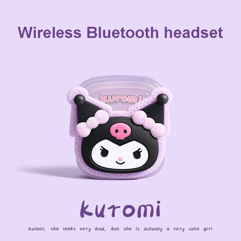 

Sanrio Kuromi Bluetooth Headset Wireless Kawaii High Sound Quality High End Noise Reduction Long Endurance for Apple Huawei