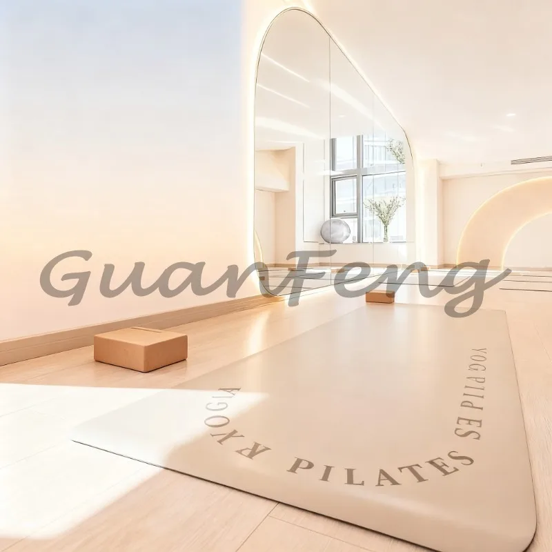 5mm Thick Oval PU Yoga Mat with Custom Logo Print, Non‑Slip Arch‑Shape Fitness Mat for Pilates, Yoga and Relaxation Exercise