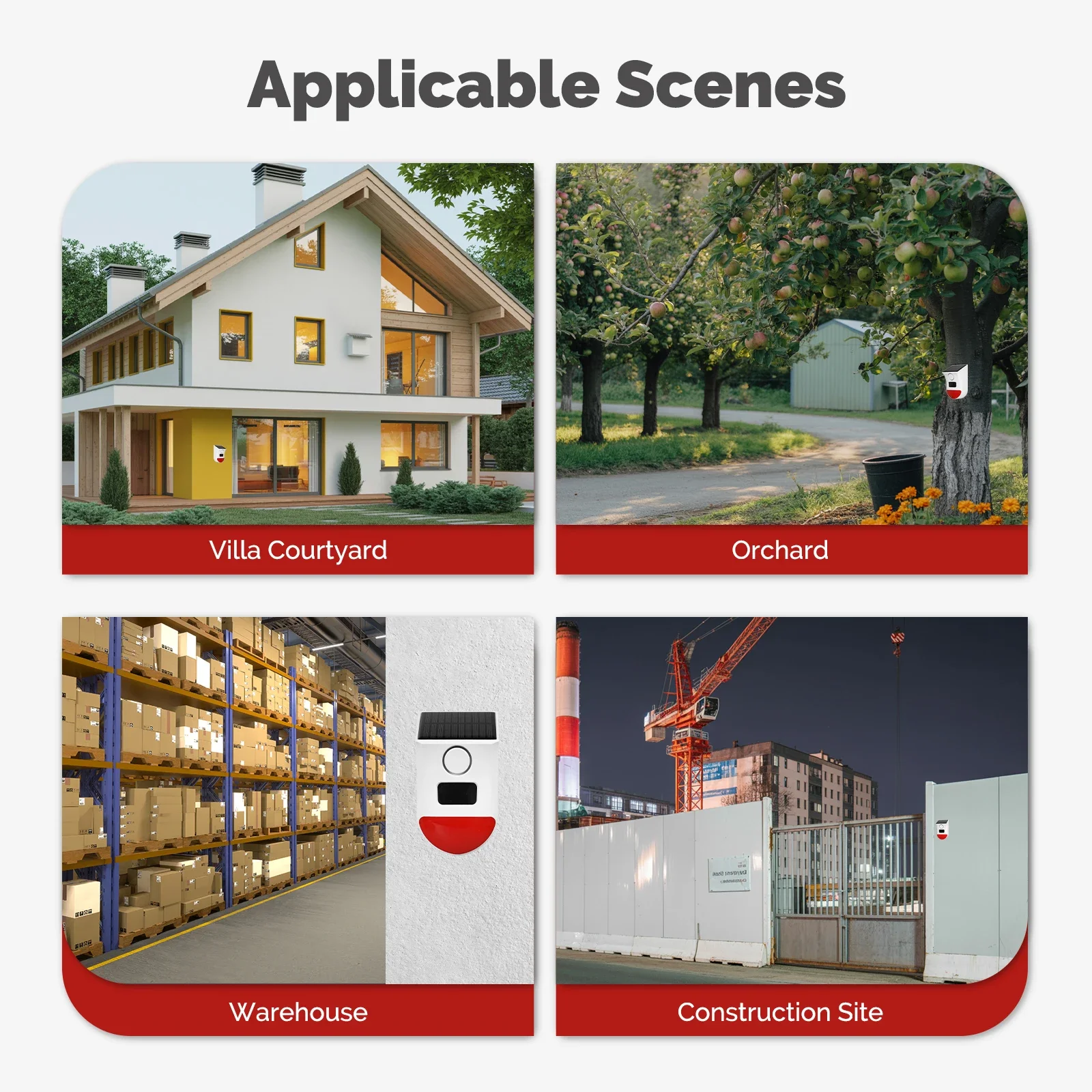 إنذار صفارة الإنذار الذكي في الهواء الطلق MOES، صفارة إنذار WiFi تعمل بالطاقة الشمسية 120 ديسيبل مع جهاز تحكم عن بعد ومستشعر PIR، مقاوم للماء، يعمل مع Alexa Google Home #6