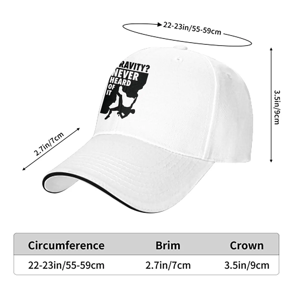 Mountain Climber Multicolor Hat Peaked Men's Cap Gravity Never Heard Of It Personalized Visor Protection Hats