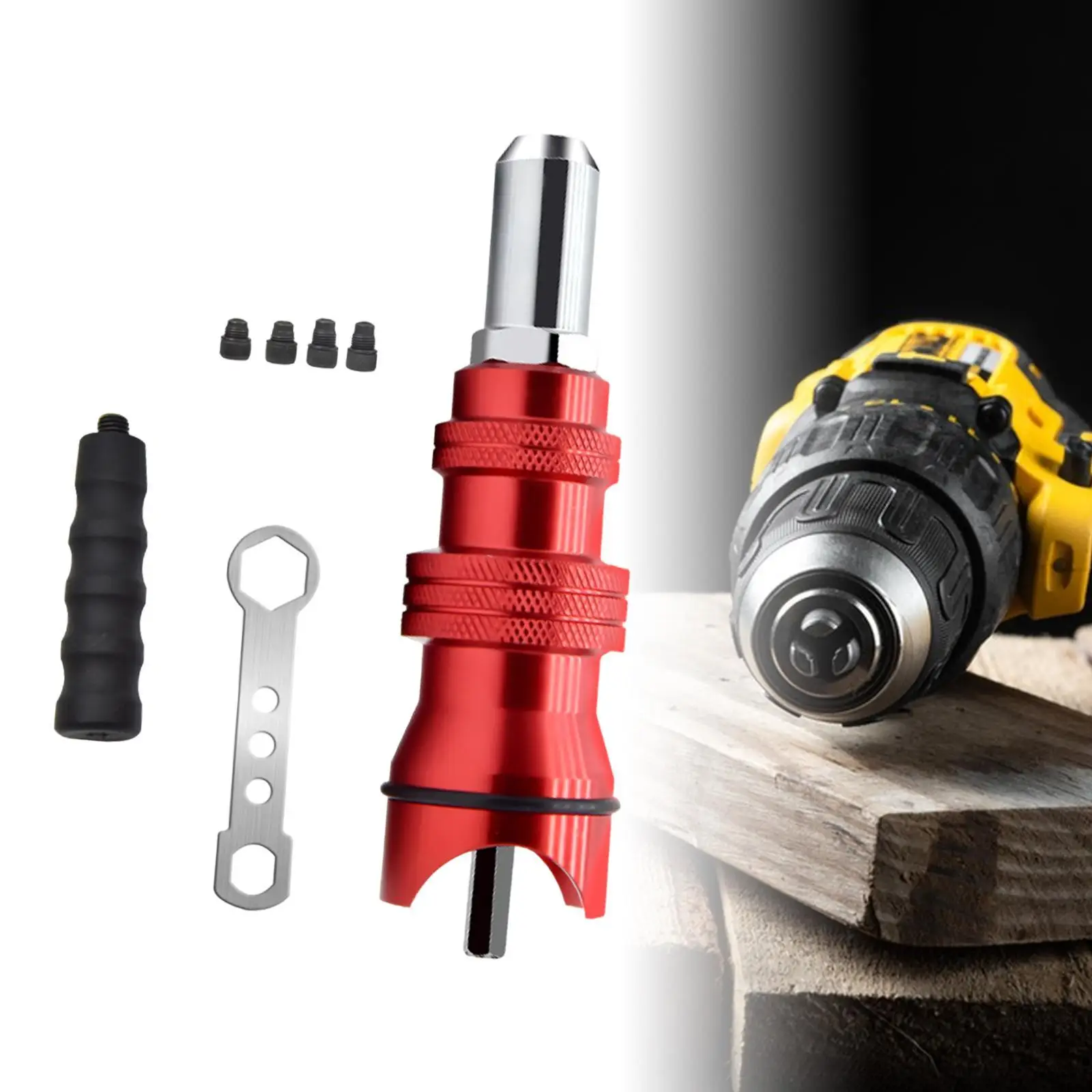 Cordless Drill Electric Rivet Adapter Professional with Interchangeable Rivet Heads for Building Home Cars Instruments Furniture
