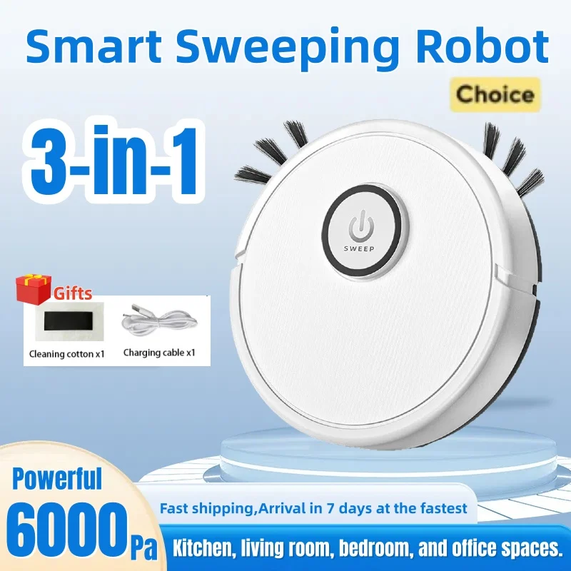 Smart Robot Vacuum Cleaner 3 in 1 Sweep Mop Auto Charge Strong Suction 6000Pa LDS Laser Navigation for Pet Hair Hard Floor
