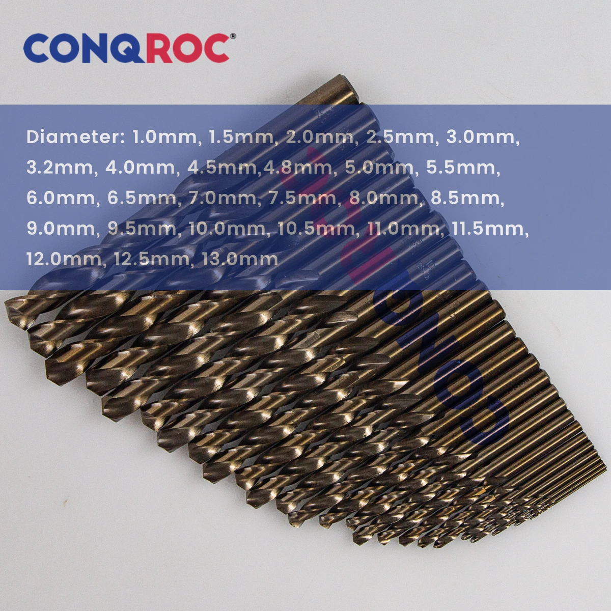 HSS M35 Cobalt Twist Drill Bits Set Straight Shank 25-Size Diameter-1.5~13mm