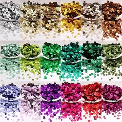 Paillettes circolari in PVC mesoporous da 4mm con 28 colori argento sfondo perline laser ricamo cucito a mano fai da te paillettes perline sciolte in s