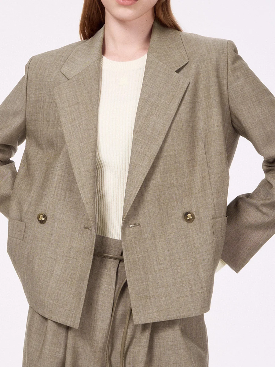 

Spring Commute Versatile Loose Tailored Jaet with Belted Wide Leg Pants Ele Busin Casual ort Coat for Women