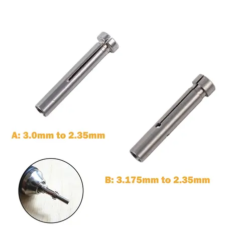 강력한 210 마라톤 수집 슬리브 어댑터, 마이크로 모터 핸드피스 척 컨버터, 3.0mm ~ 2.35mm, 3.175mm ~ 2.35mm, 1PC