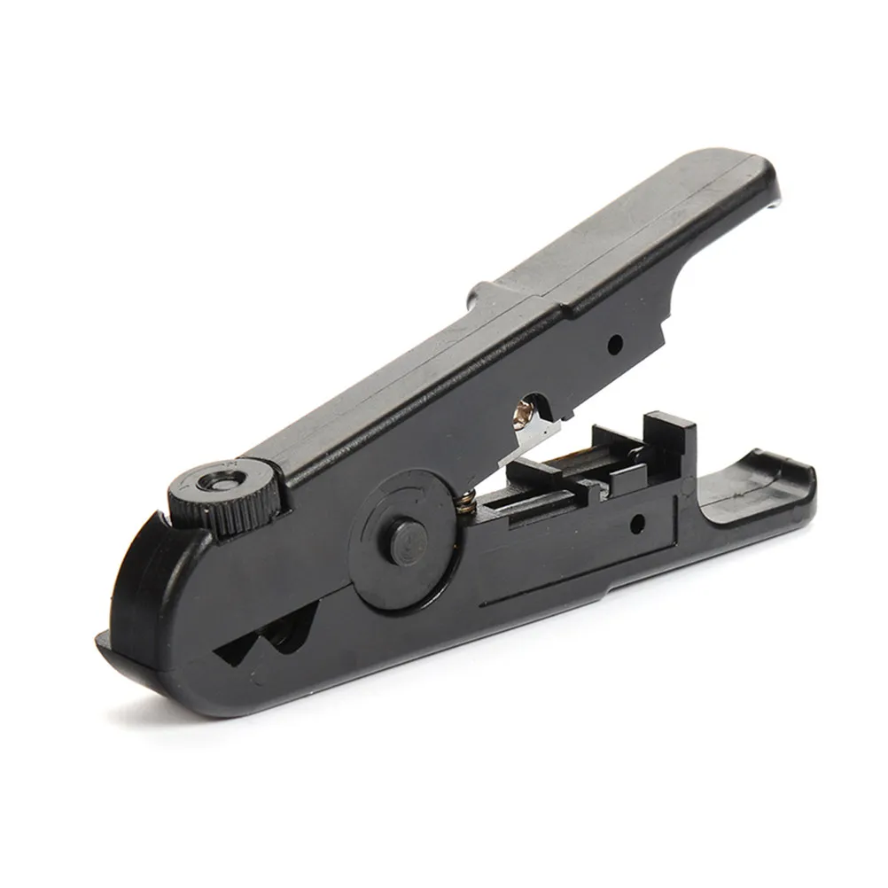 Coaxial Cable Stripper Pliers Adjustable Depth Spring Loaded Portable Network Wire Stripping Tool