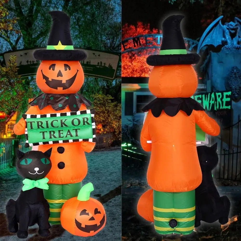 Polyester Halloween Inflatable Dolls 1.8 Meters/2.4Meters Halloween Gifts Inflatable Ghost Lights Party Favors DIY