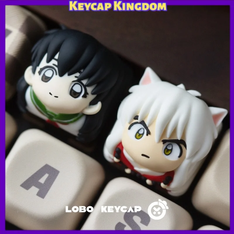NEW Inuyasha Themed Anime Keycaps Mechanical Keyboard Resin DIY Custom Cute Keycaps PC Gaming Desktop Ornament Gift Collection