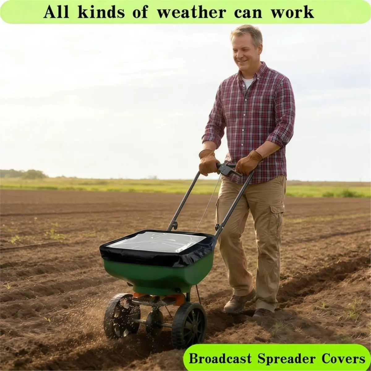 giftnew Spreader Hopper Cover Waterproof Heavy-Duty Protection for Lawn Spreaders Spreader Cover